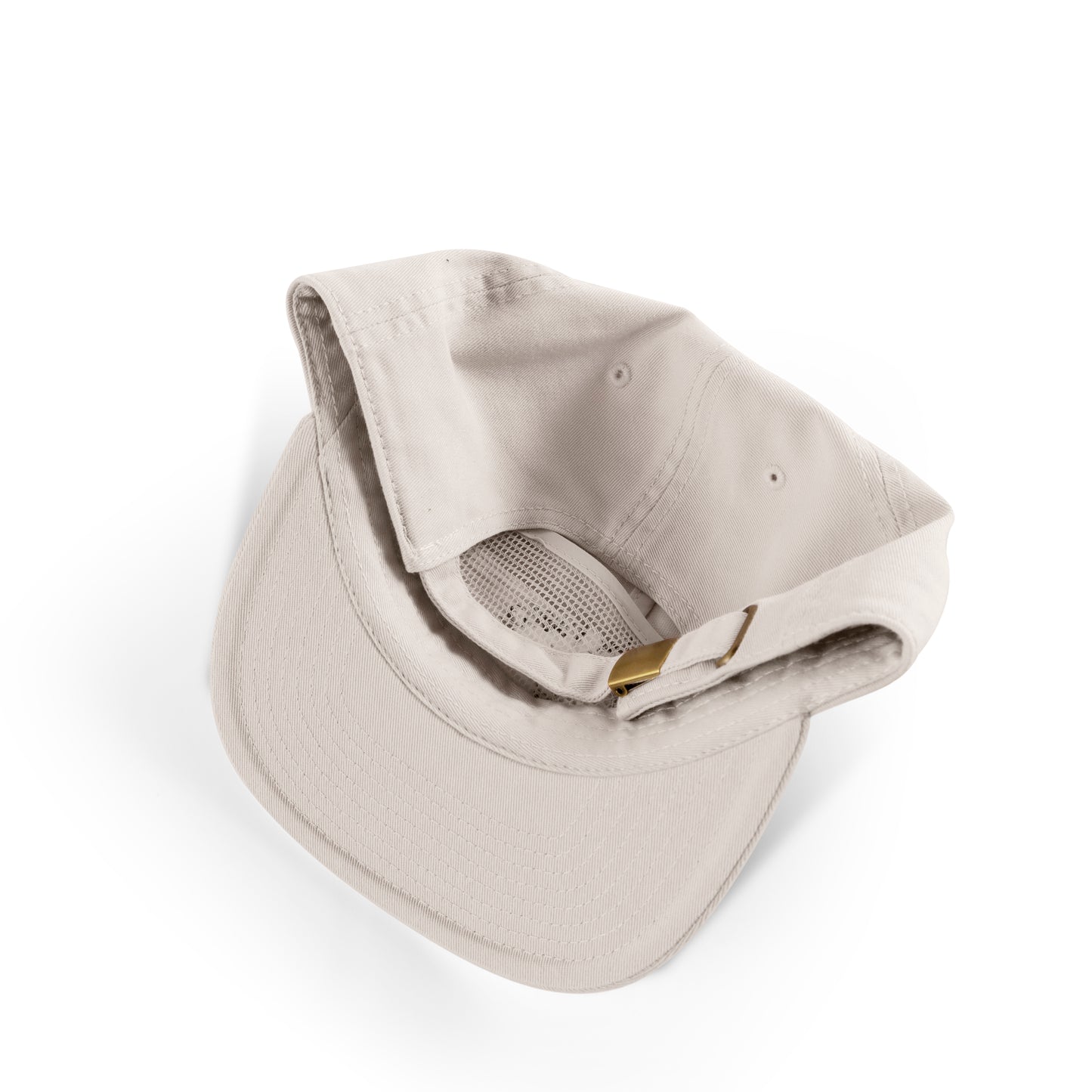 Back of beige color 100% cotton hat. 

Nature hat, outdoor hat, high quality cotton flat peak hat, soft hat, prehistoric hat, paleontology hat 